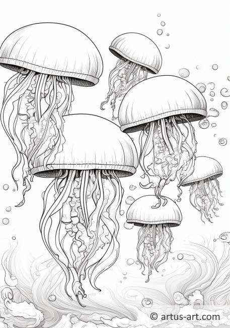 Página para colorear de medusa para niños